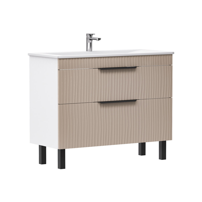 Тумба Lotti 100, напольная 2 ящ., латте (под раковину Pulsus 100), VOLNA