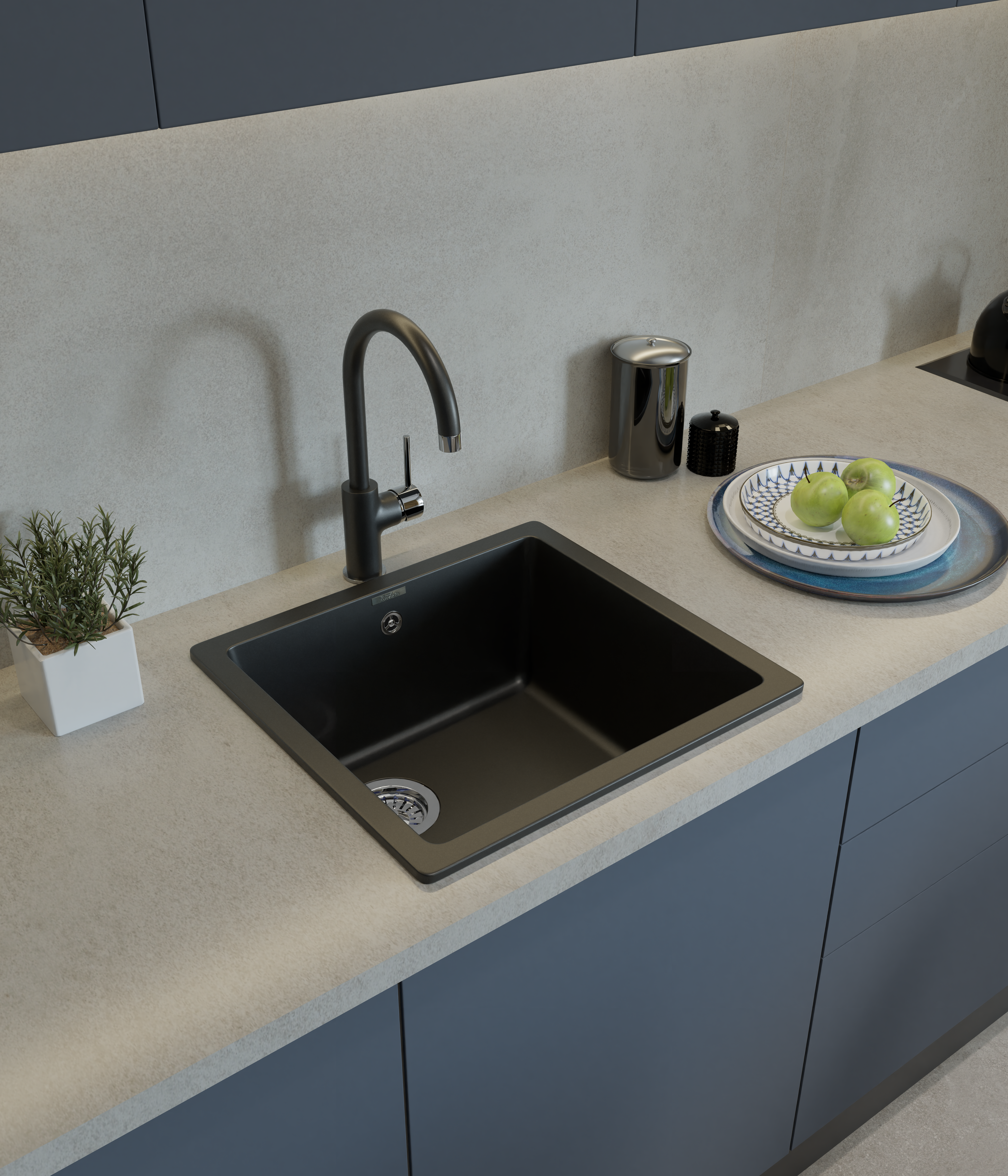 Смеситель для кухни RIVELATO Orta антрацит хром (9021208 antracite cromo)