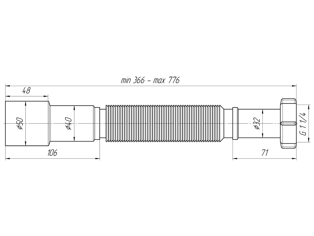 Гибкая труба 1 1/4"*40/50, ANI PLAST