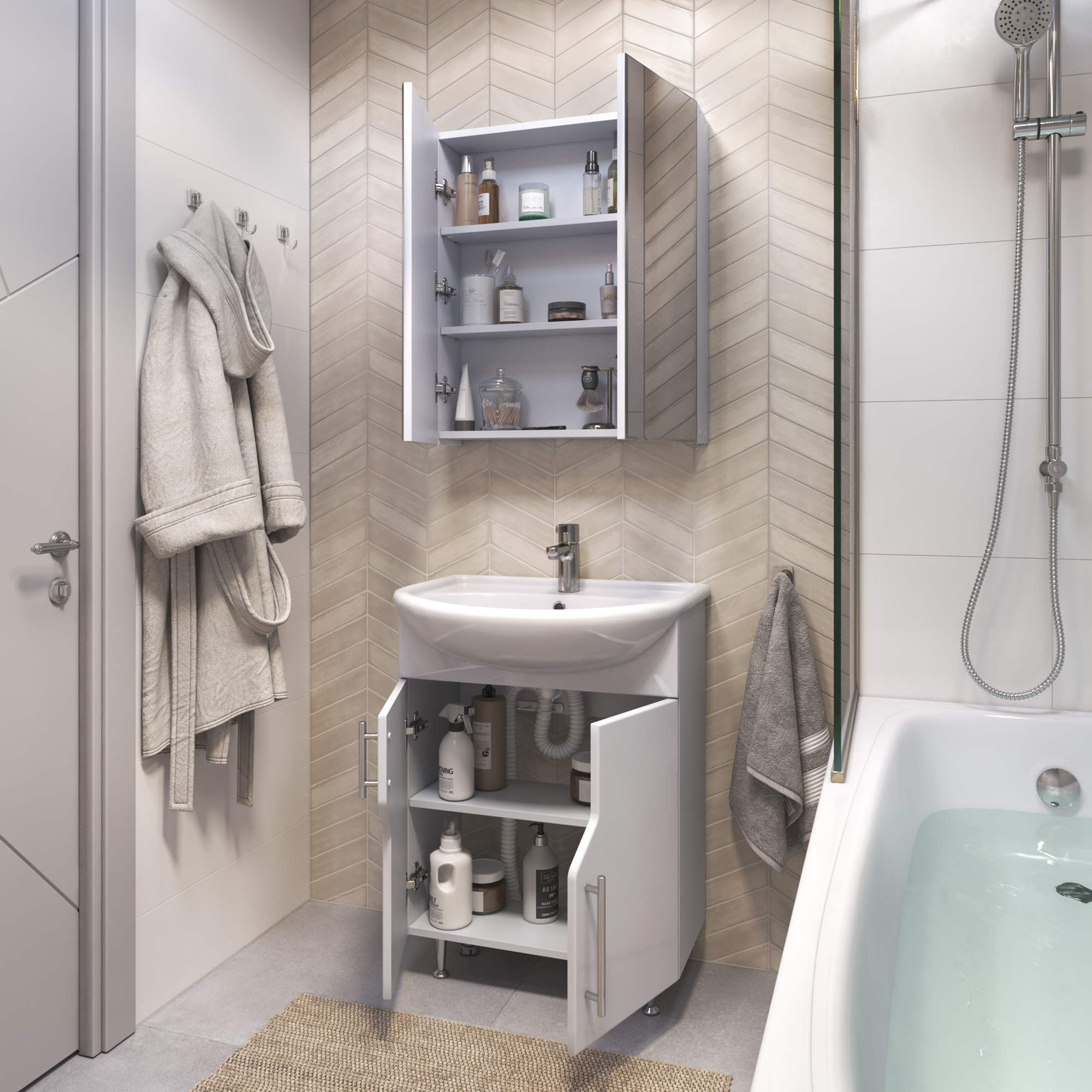 Зеркальный шкаф VIGO Grand 60 подвесной белый (zsh.GRA.60) Зеркальный шкаф VIGO Grand 60 подвесной белый (zsh.GRA.60)