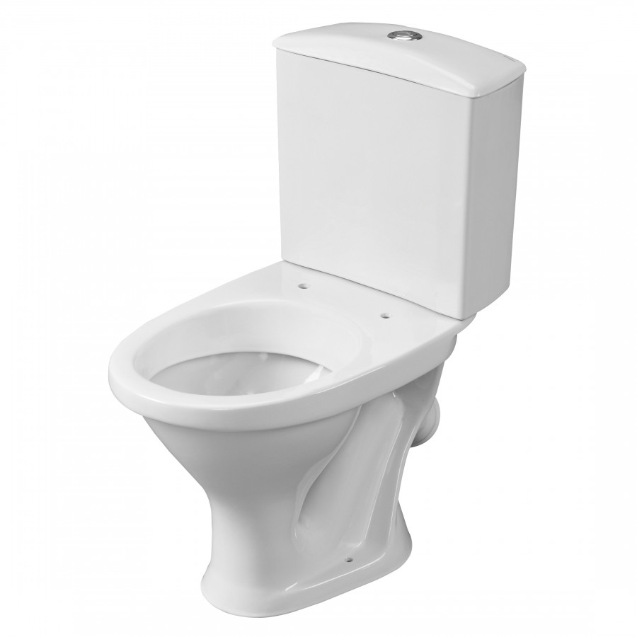 Унитаз-компакт "Вест" косой выпуск, с кнопочной арматурой и сиденьем  SANTERI Унитаз-компакт "Вест" косой выпуск, с кнопочной арматурой и сиденьем  SANTERI