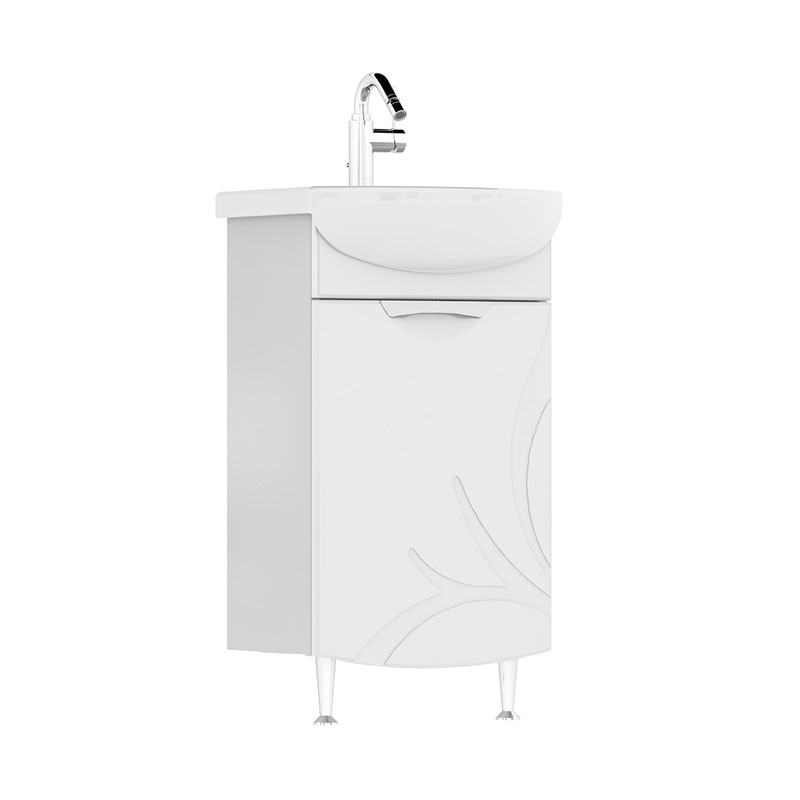 Тумба Adel 45, напольная, 1 дв., белая (под раковину Азов 45), VOLNA