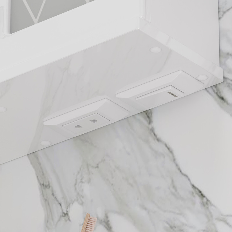 Зеркало-шкаф Milenal 55, с LED подсветкой, подвесной, правый, белый, VOLNA