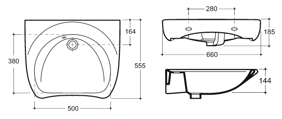 Раковина КЕРАМИН ИНКЛЮЖН 65 белый глянец CDB00022846 (4810531133827)
