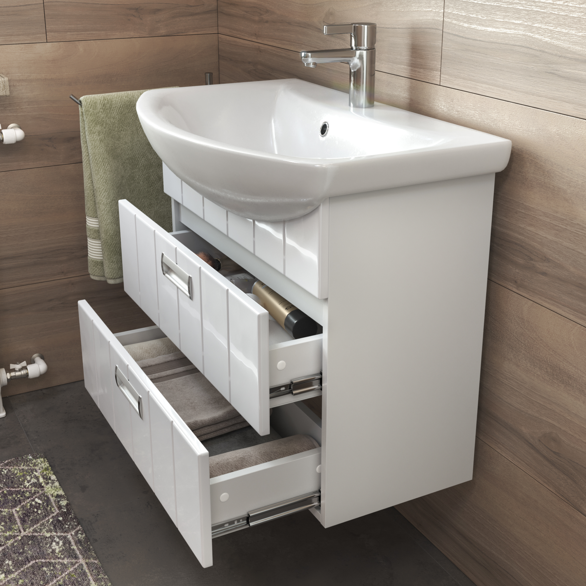 Тумба под раковину VIGO Diana 60 подвесная белый (tp.DIA.BAL.60.2Y)