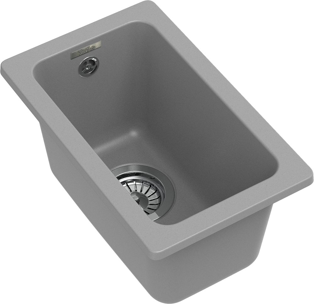 RIVELATO Мойка BERKANA 25 подст.монтаж 1-чаш 305*455 grigio metallizzato арт. RIVELATO Мойка BERKANA 25 подст.монтаж 1-чаш 305*455 grigio metallizzato арт.