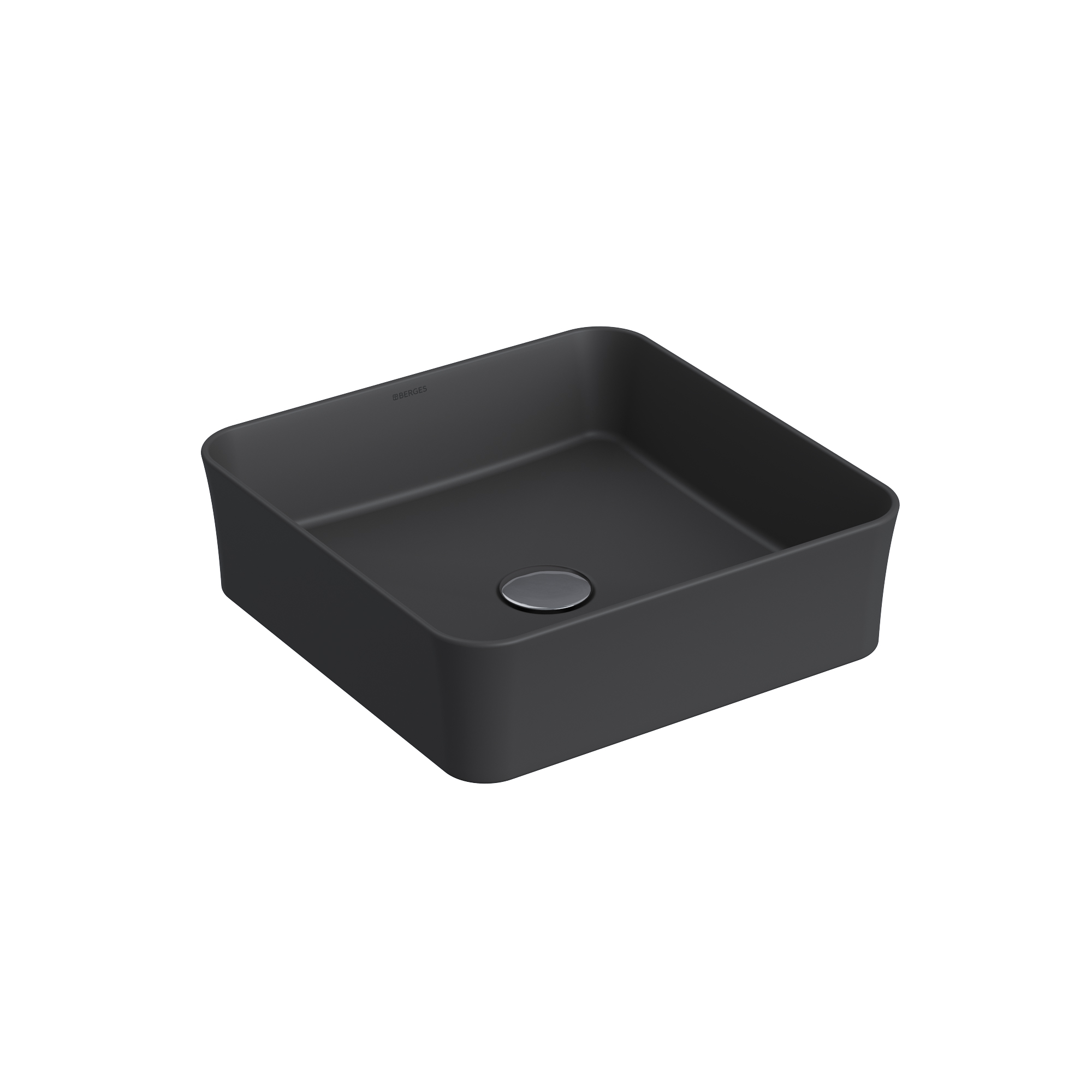 Раковина Ego SL накладная, 38x38 см, квадратная, антрацит матовый, BERGES