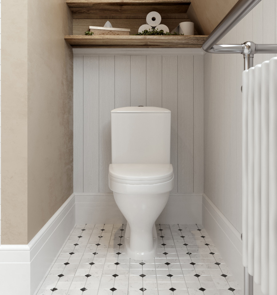 Унитаз-компакт "Вест" косой выпуск, с кнопочной арматурой и сиденьем  SANTERI