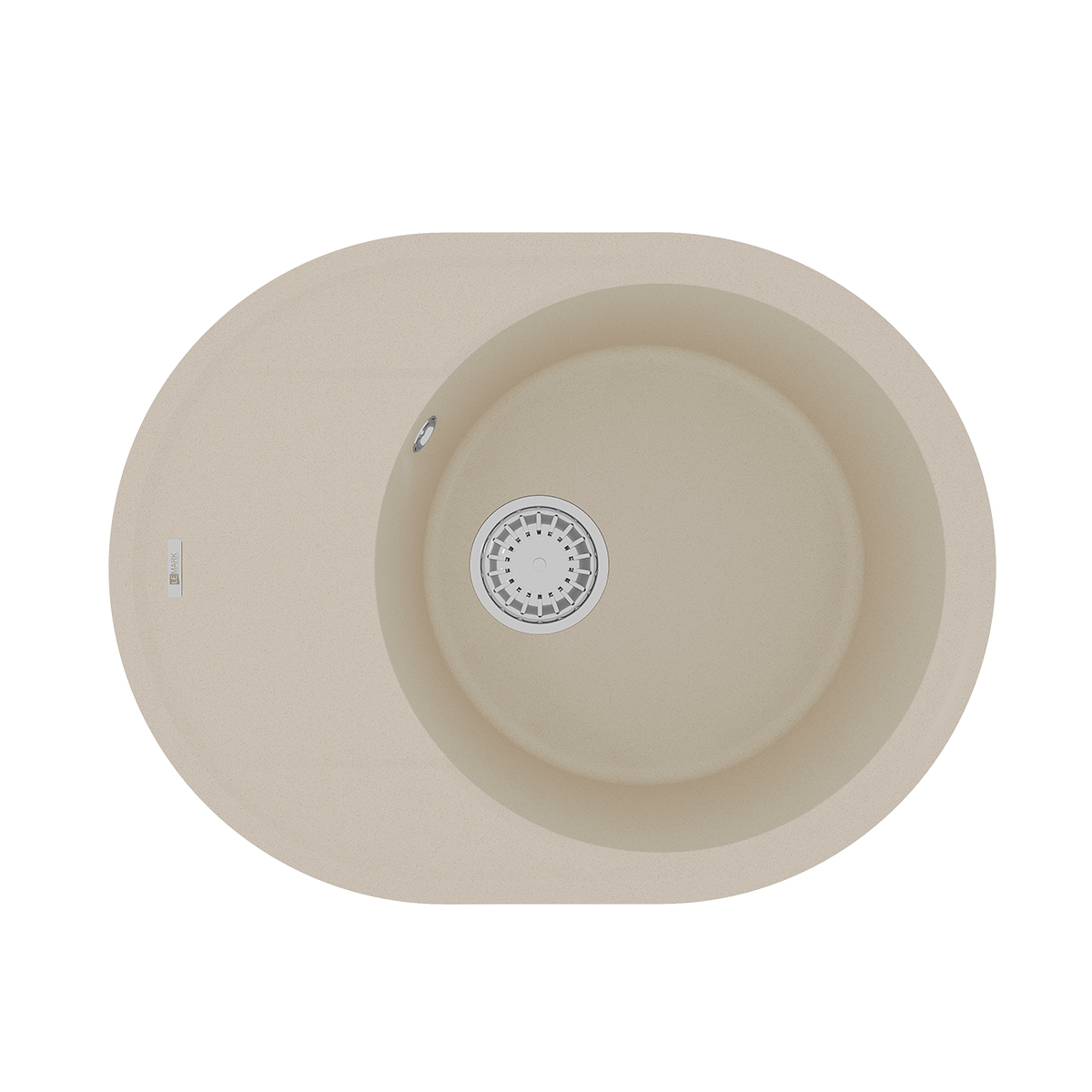 Кухонная мойка Lemark LACHA 620 врезная овальная с крылом из кварцгранита, Бежевый Кухонная мойка Lemark LACHA 620 врезная овальная с крылом из кварцгранита, Бежевый