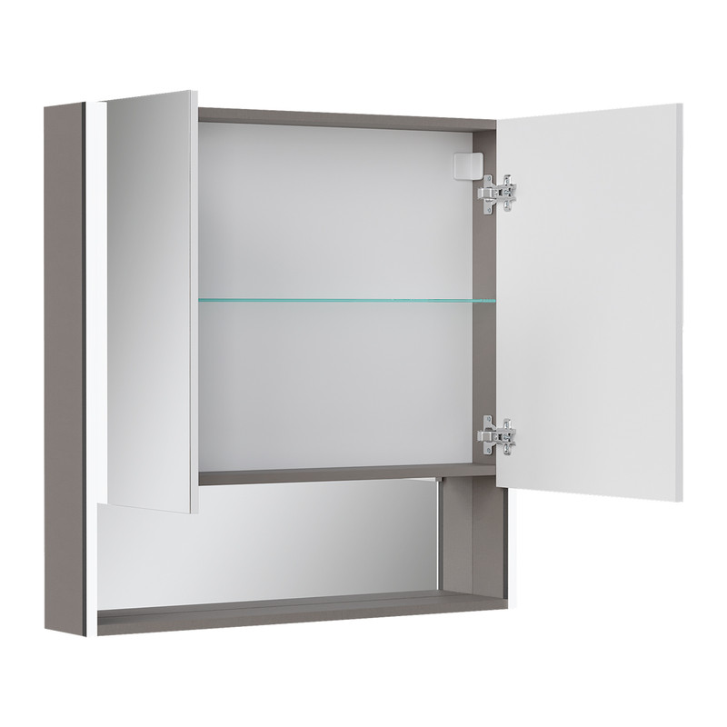 Зеркальный шкаф EQUIL Smile LED 80 подвесной лен антрацит