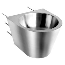 Раковина из нержавеющей стали настенная  круглая c антивандальным креплением, шт