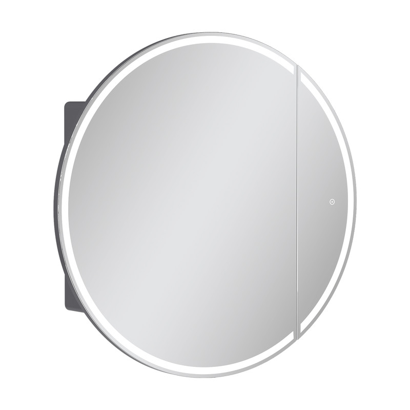 Зеркальный шкаф EQUIL Smile LED D800 подвесной графит софт