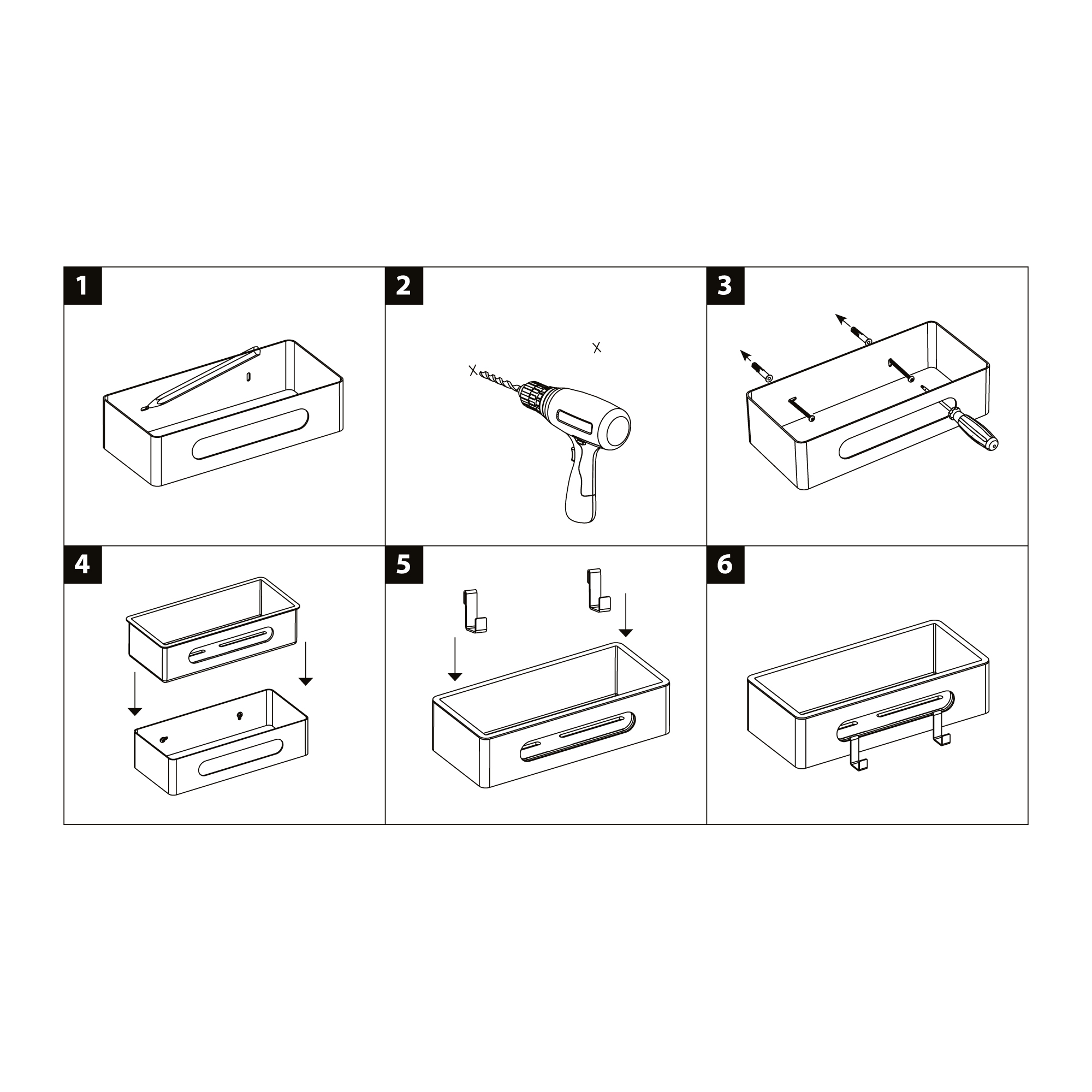 Полка для душа прямая LEMARK SHELF LINE из нерж. стали с крючками, графит/вставка-пластик графит