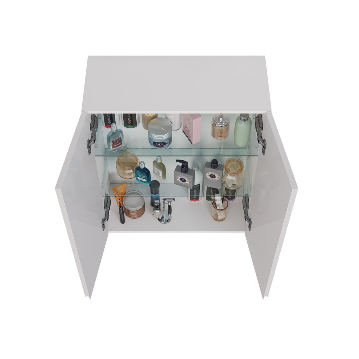 Шкаф Lemark VEON 60 см подвесной, 2-х дверный, цвет корпуса, фасада: Белый глянец