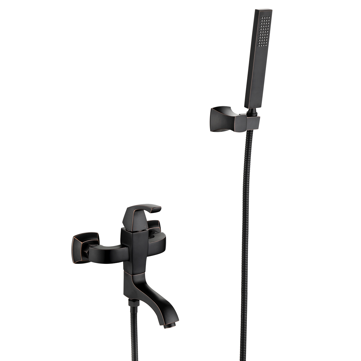 Nubira Смеситель для ванны, пов.излив 180мм лейка, р/ОД, черная бронза, LM, LM6214ORB