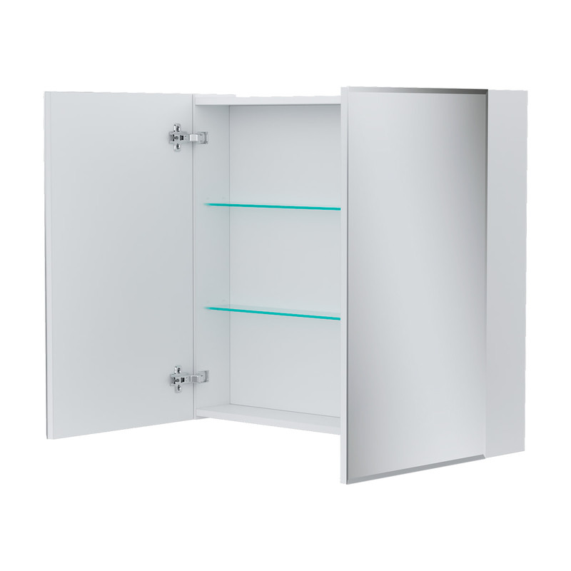 Шкаф зеркальный Geometry 80, подвесной, белый, VOLNA