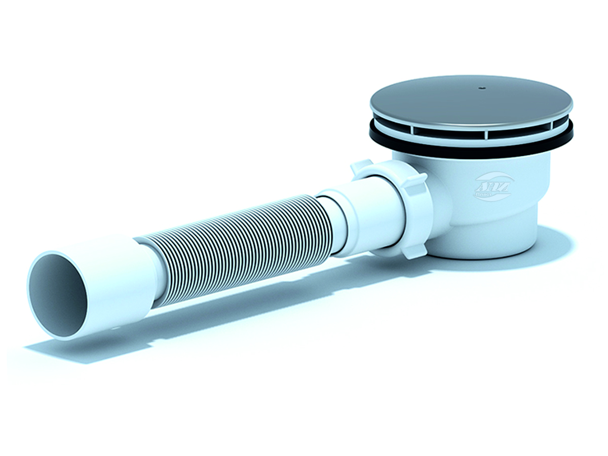 ANI Сифон для душевого поддона 1 1/2"*90мм., h65, с гибкой трубой 375х40/50мм., ANI PLAST