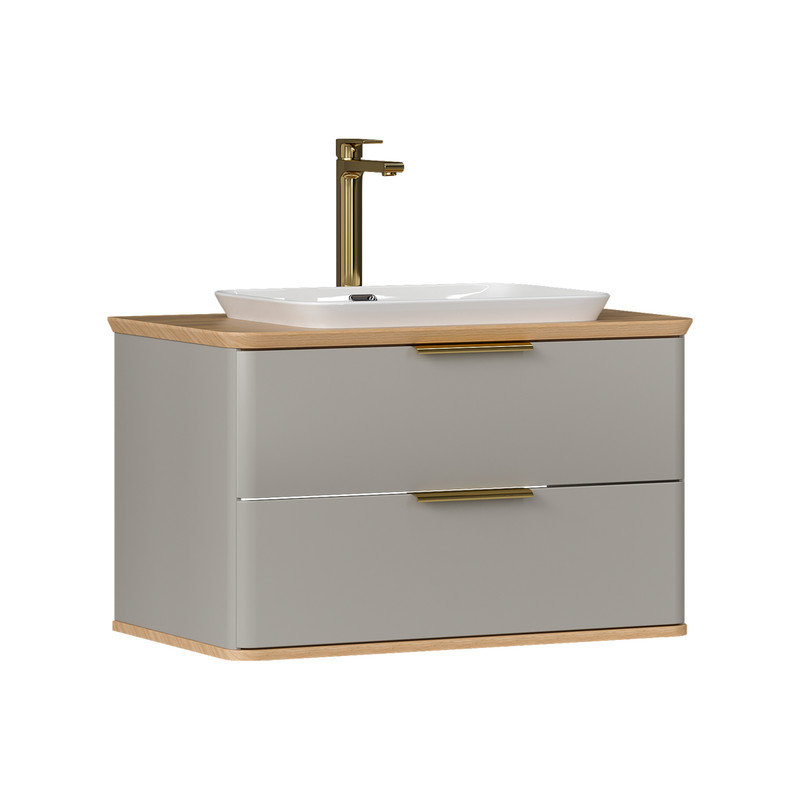 Тумба под раковину EQUIL Desert 80 подвесная амарок (раковина Е408D) (tpDSRT80.2Y-25)