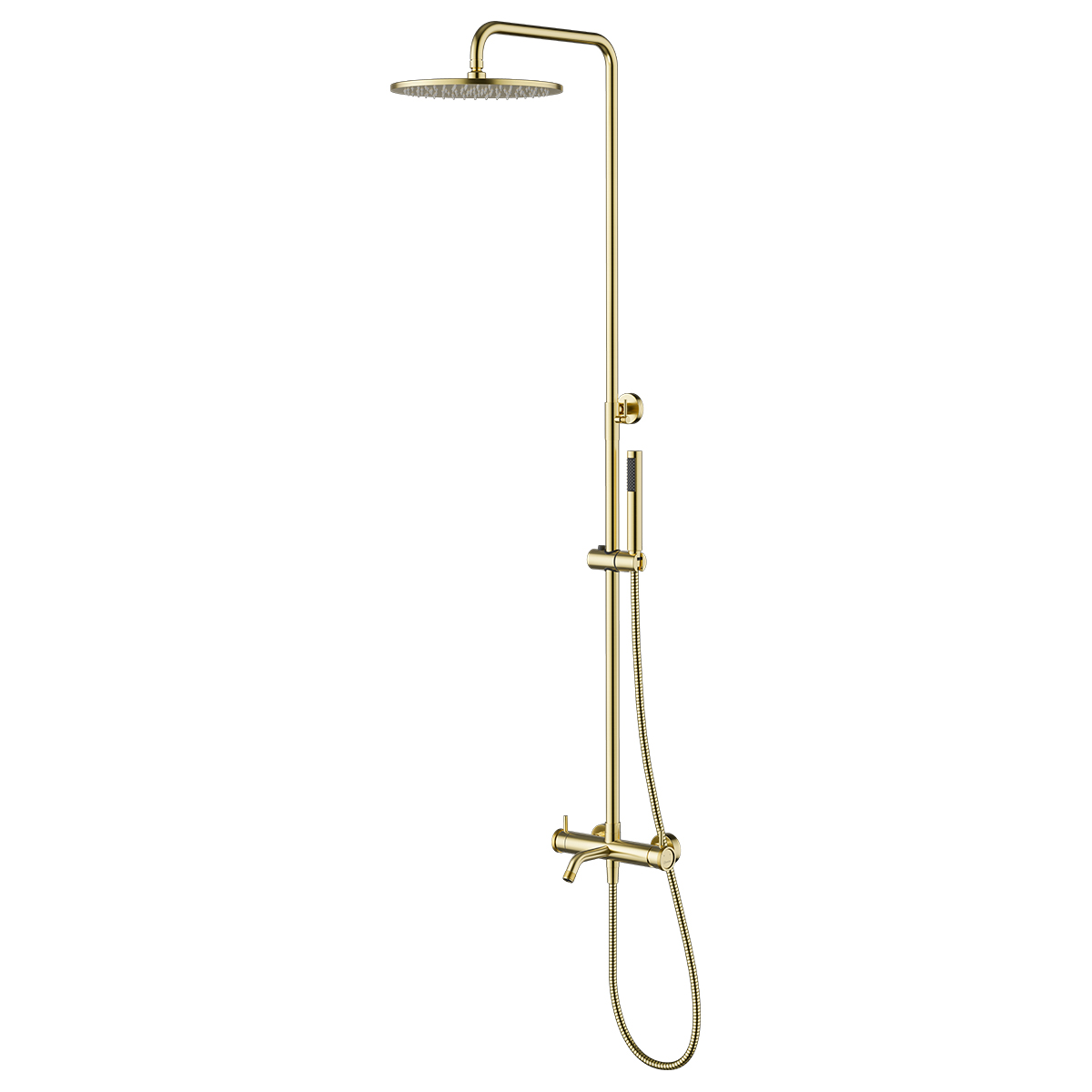 Смеситель Lemark Зенит LMF-1626S-BRGN для ванны и душа с регулируемой высотой штанги, монолитным изл