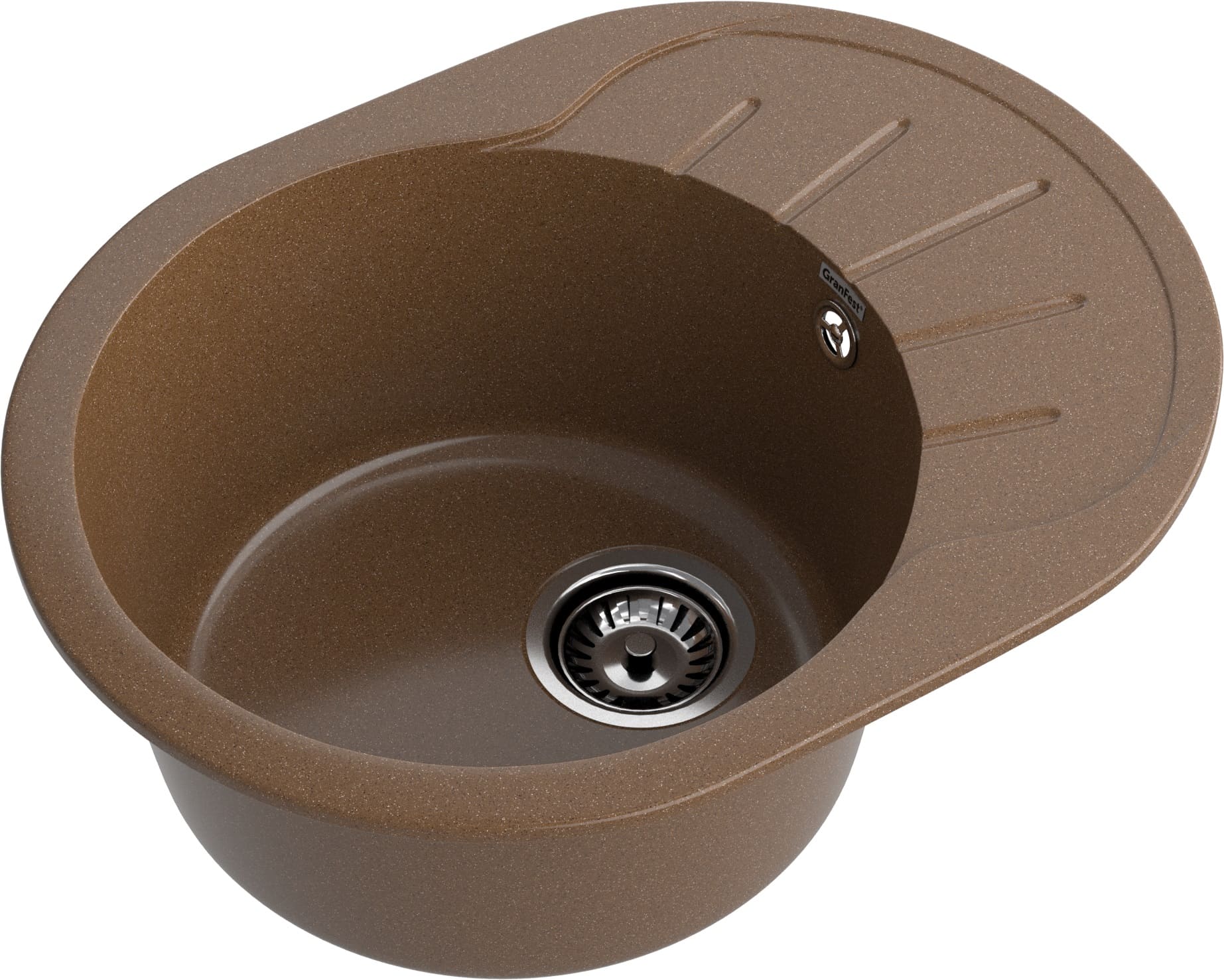 GRANFEST Мойка композит RONDO GF-R--580L  чаша с крылом 579*445мм  терракот арт.GF- GRANFEST Мойка композит RONDO GF-R--580L  чаша с крылом 579*445мм  терракот арт.GF-