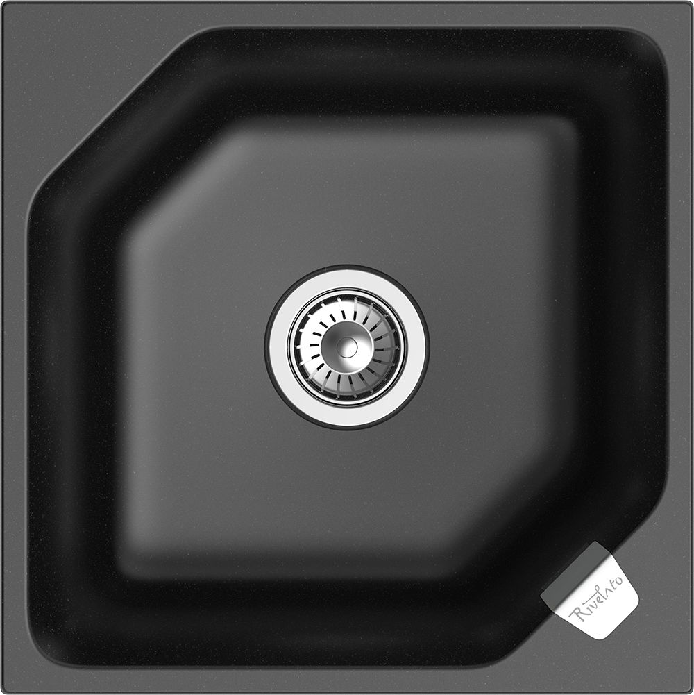 RIVELATO Мойка LOCUS 50  1-чаш 500*500 nero арт. RIVELATO Мойка LOCUS 50  1-чаш 500*500 nero арт.