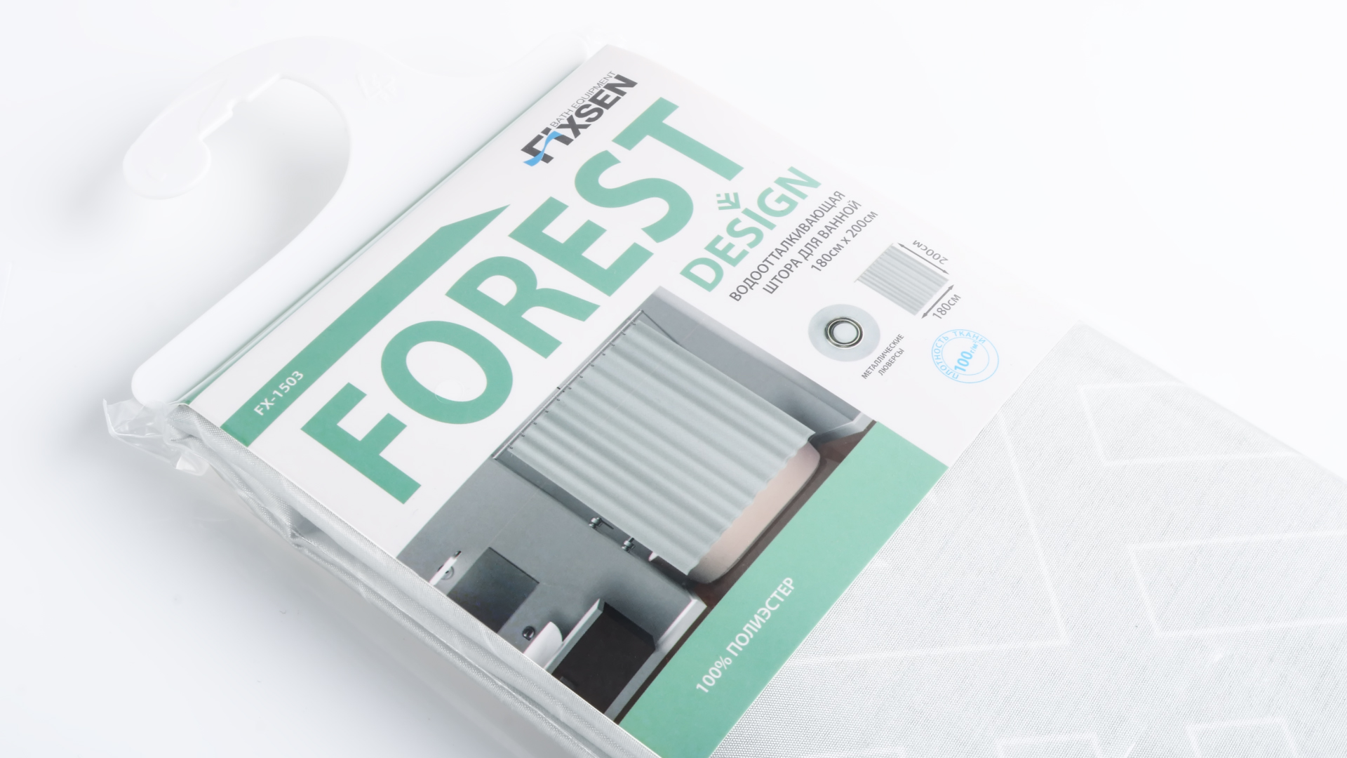 Шторка для ванной Fixsen Forest FX-1503, без колец Шторка для ванной Fixsen Forest FX-1503, без колец