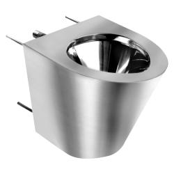 Унитаз из нержавеющей стали без сливного бака матовый c антивандальным креплением 390х355х450 Унитаз из нержавеющей стали без сливного бака матовый c антивандальным креплением 390х355х450