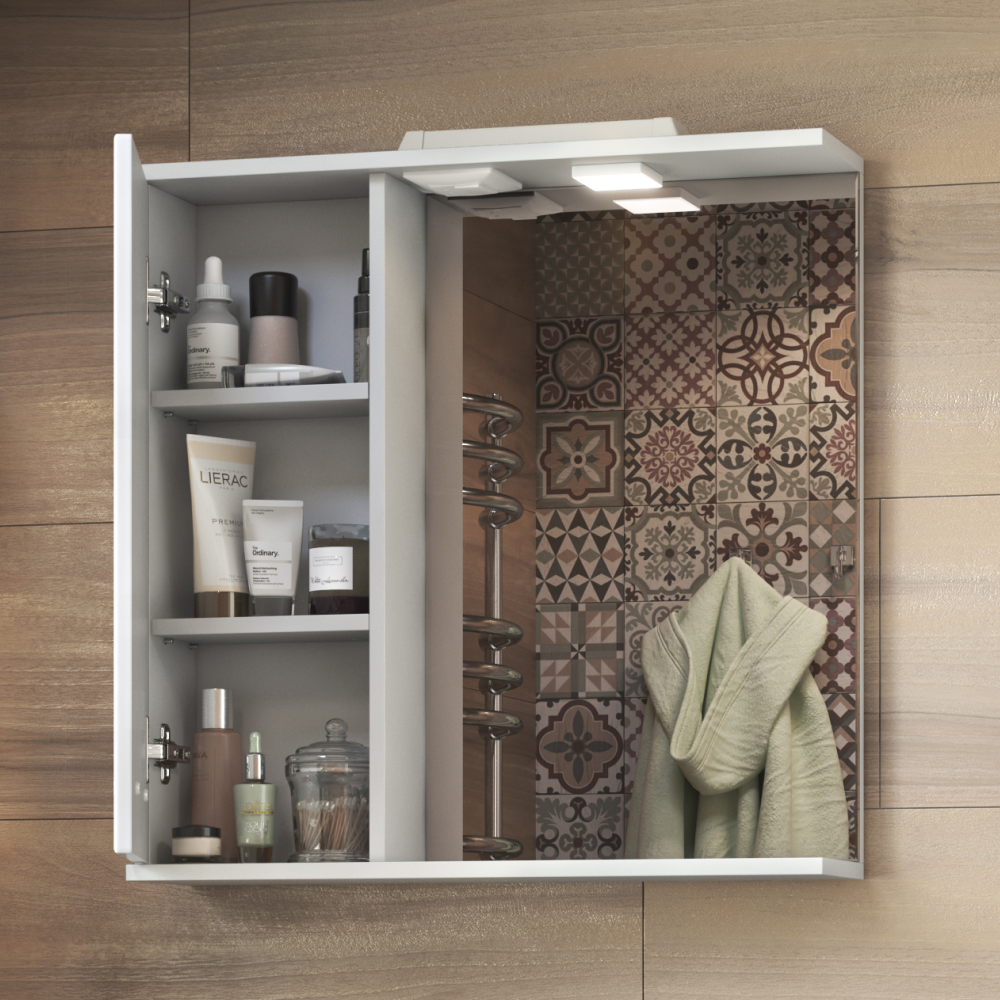 Зеркало со шкафом VIGO Diana 80 подвесное белый (z.DIA.80.L.El) Зеркало со шкафом VIGO Diana 80 подвесное белый (z.DIA.80.L.El)