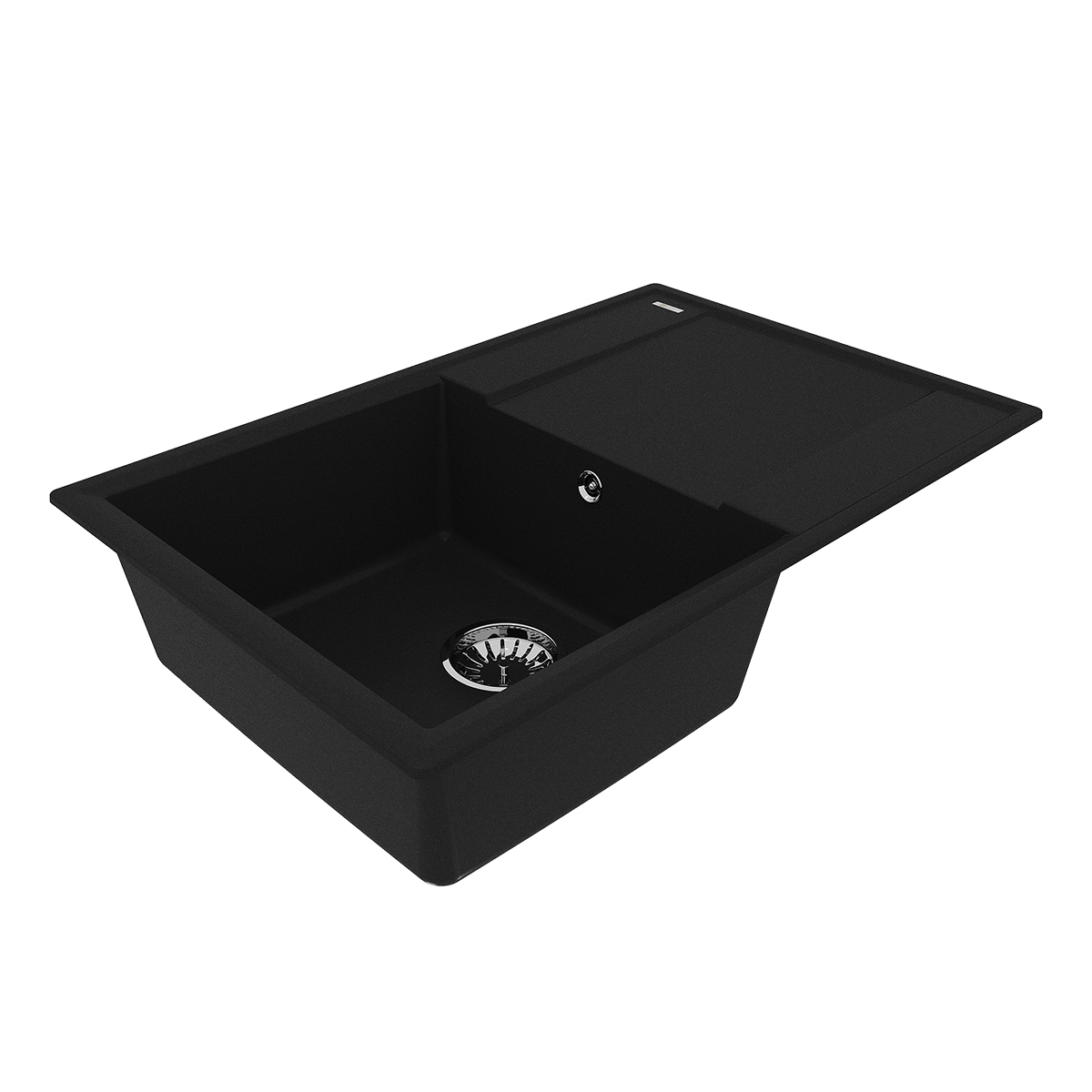 Кухонная мойка Lemark IMANDRA 760 врезная прямоугольная с крылом из кварцгранита, Антрацит  Кухонная мойка Lemark IMANDRA 760 врезная прямоугольная с крылом из кварцгранита, Антрацит