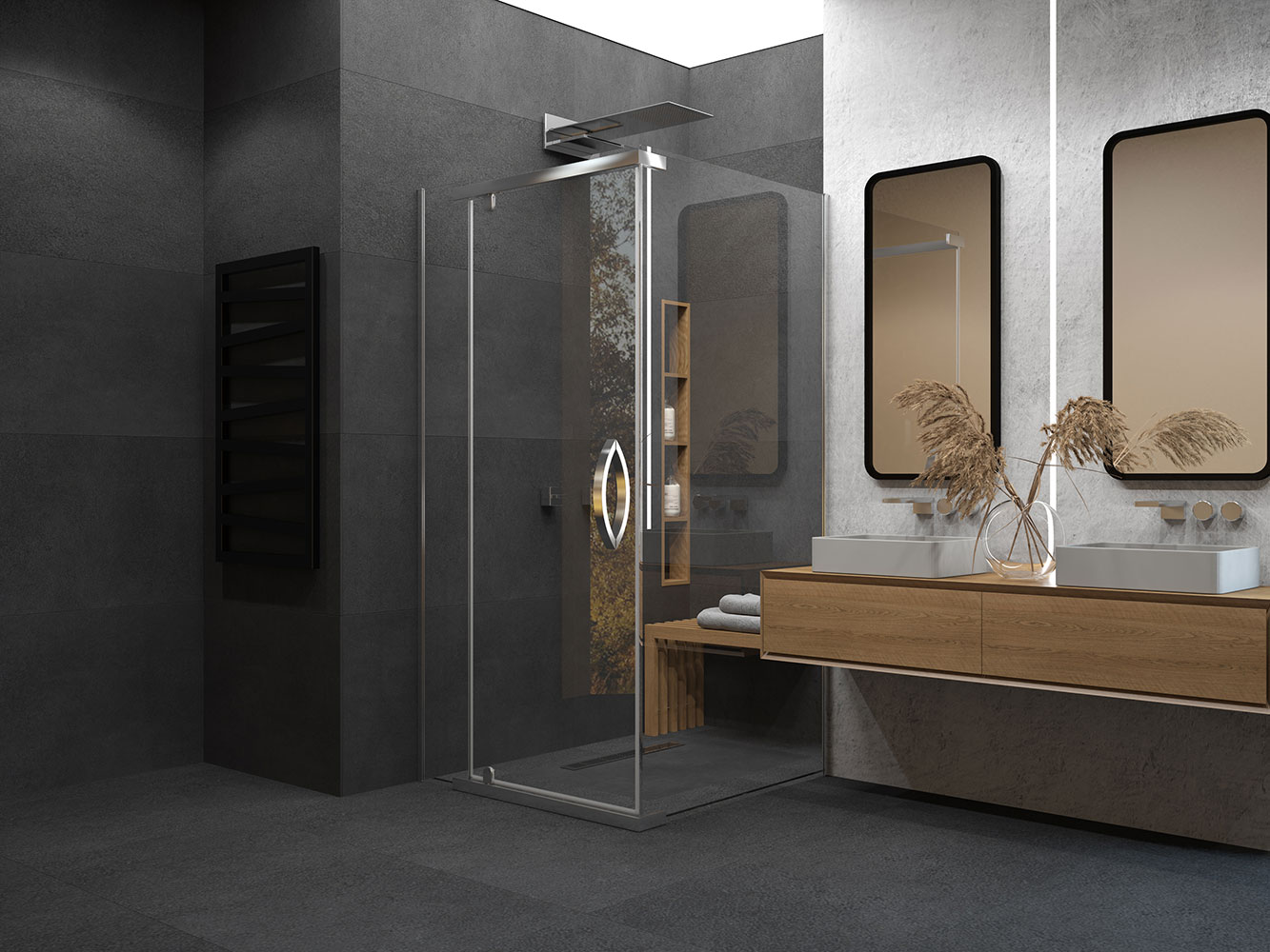 Душевой уголок ALEX BAITLER 2 серия AB214-90 прозрачное стекло