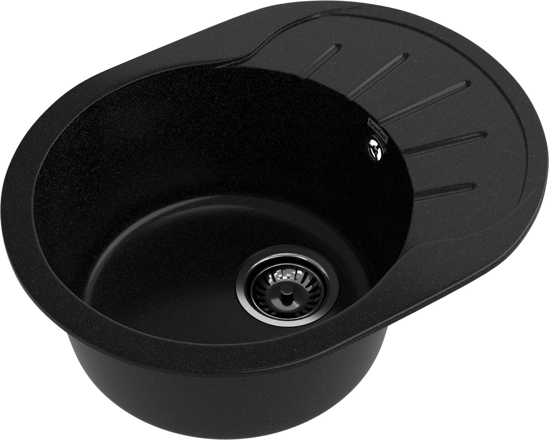 GRANFEST Мойка композит RONDO GF-R--580L  чаша с крылом 579*445мм  черный арт.GF- GRANFEST Мойка композит RONDO GF-R--580L  чаша с крылом 579*445мм  черный арт.GF-