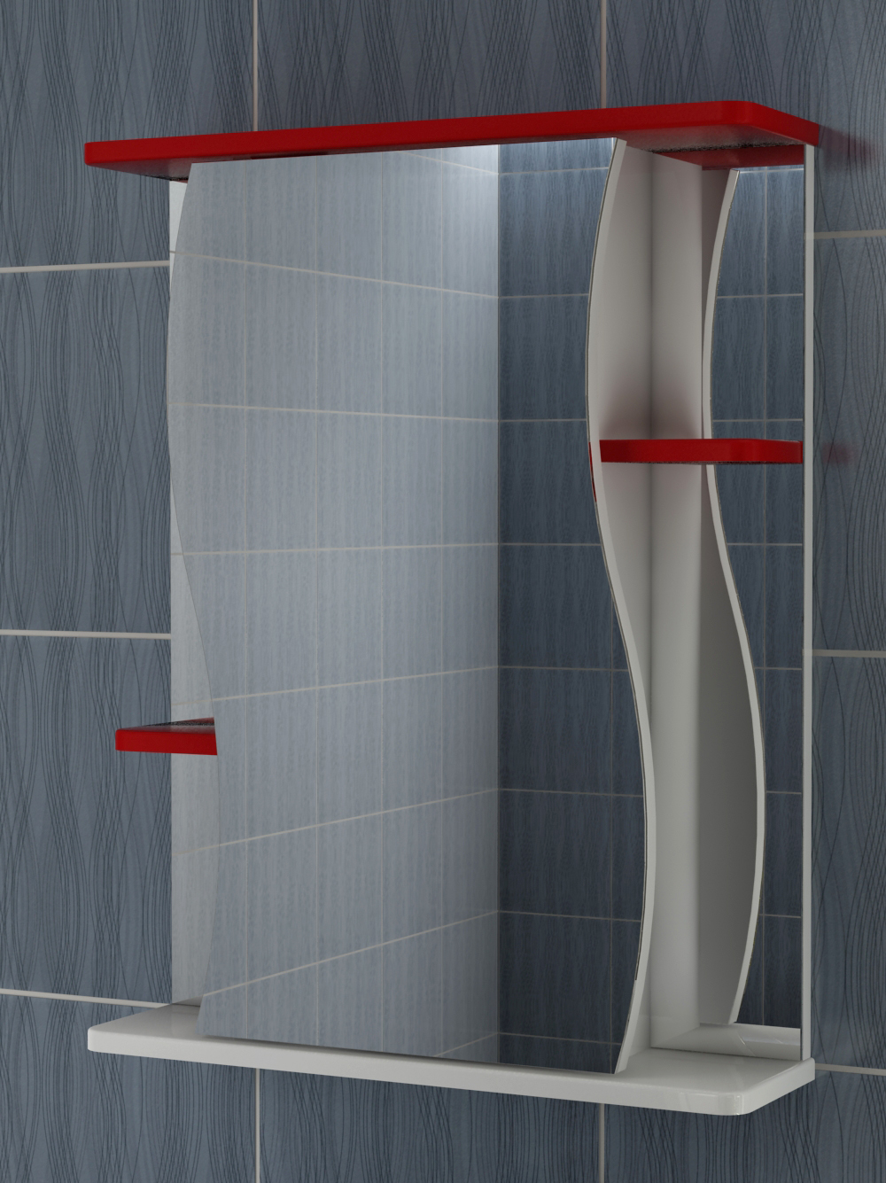 Зеркальный шкаф VIGO Alessandro 3-55 подвесной красный (zsh.ALE.55 крас)