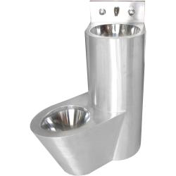 Туалет из нержавеющей стали с умывальником COMBI антивандальный левый Туалет из нержавеющей стали с умывальником COMBI антивандальный левый