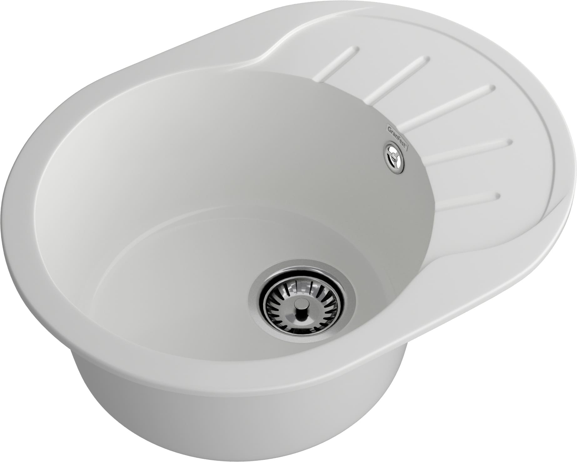 GRANFEST Мойка композит RONDO GF-R--580L  чаша с крылом 579*445 мм  иней арт.GF- GRANFEST Мойка композит RONDO GF-R--580L  чаша с крылом 579*445 мм  иней арт.GF-