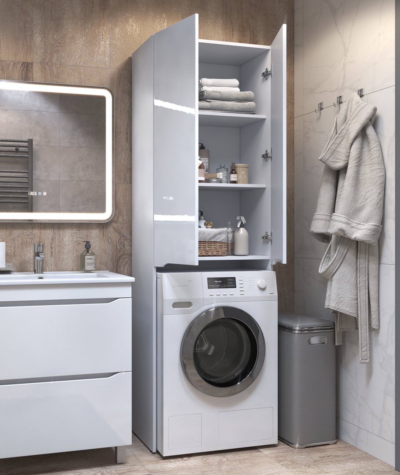 Шкаф для стиральной машины VIGO Grani 640 напольный белый (036) Шкаф для стиральной машины VIGO Grani 640 напольный белый (036)