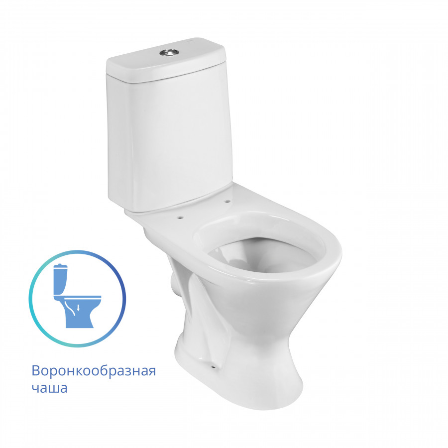 Унитаз-компакт "Грация", горизонт. вып. 2-х уров. арм., сид. полипрроп. SANTERI