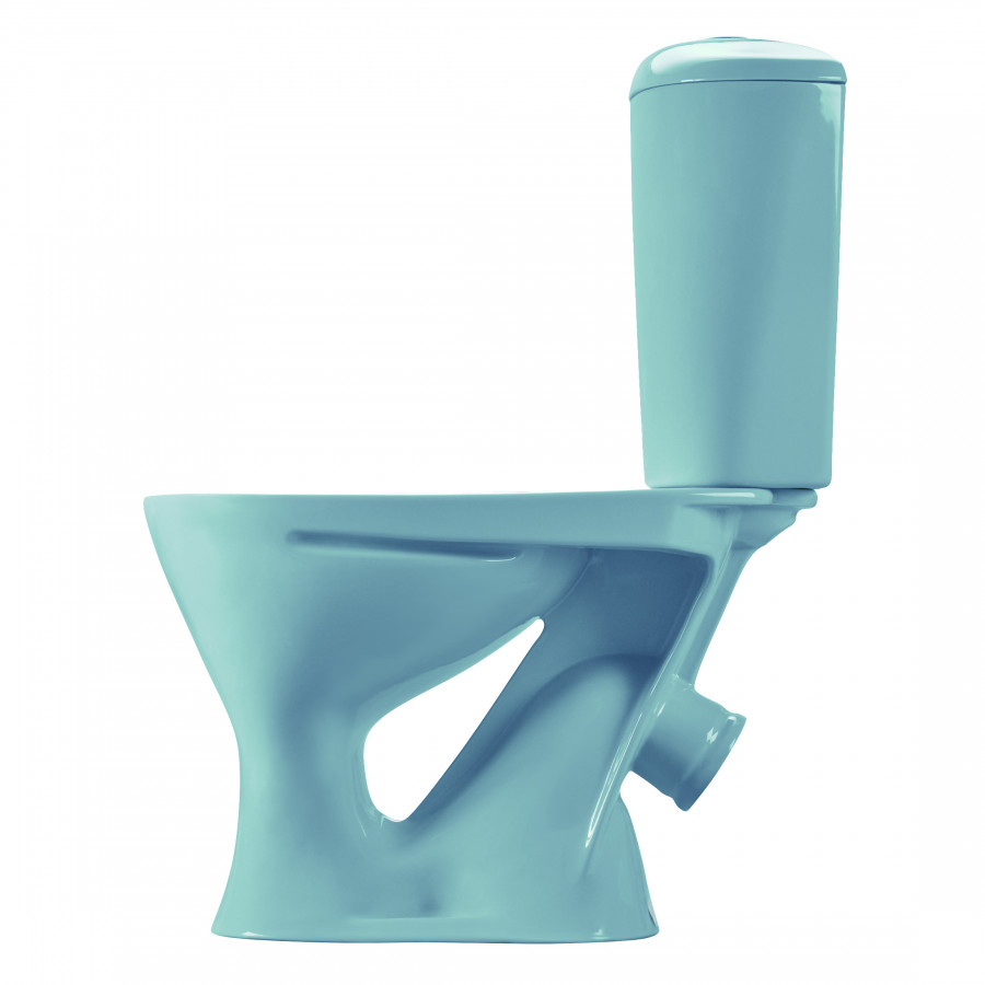 Унитаз-компакт "Версия" наклонный выпуск, с кнопочной арматурой и сиденьем, голубой  SANTERI Унитаз-компакт "Версия" наклонный выпуск, с кнопочной арматурой и сиденьем, голубой  SANTERI