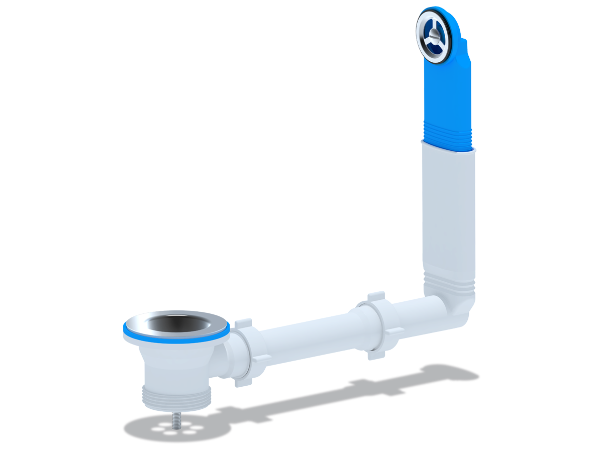 Перелив жесткий для мойки АНИ Пласт N120 с круглым вертикальным корпусом 1 1/2 дюйма