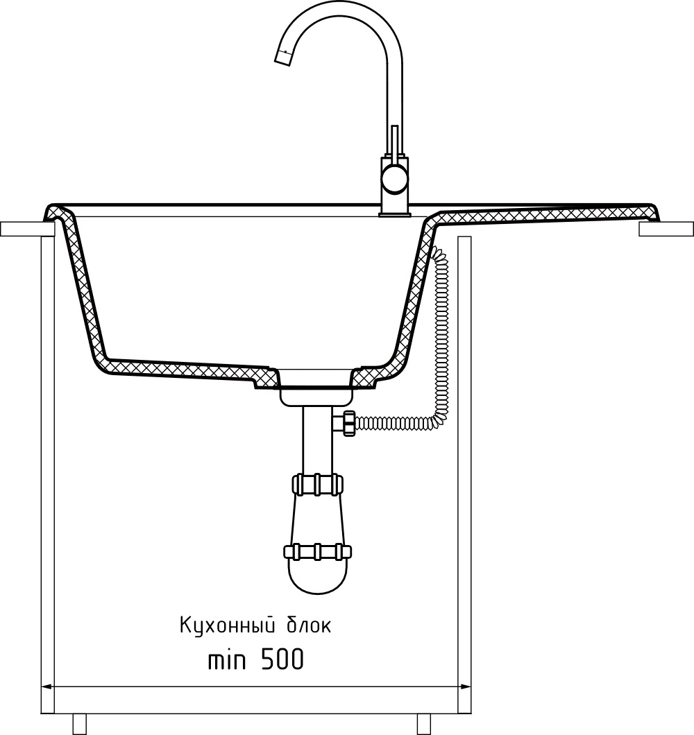 GRANFEST Мойка композит UNIQUE, GF-U-740L, чаш+кр 740*500, терракот