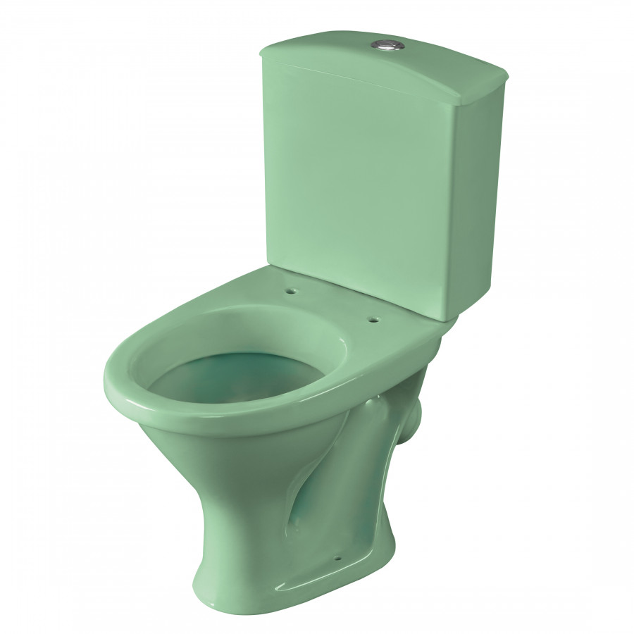 Унитаз-компакт "Вест" косой выпуск, с кнопочной арматурой и сиденьем, салатовый SANTERI Унитаз-компакт "Вест" косой выпуск, с кнопочной арматурой и сиденьем, салатовый SANTERI