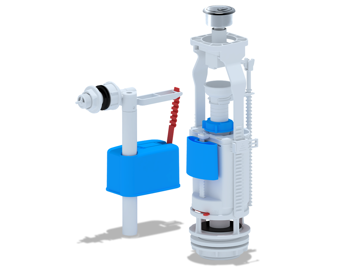 Набор с боковой подводкой АНИ Пласт WC3050C 1 1/2 дюйма с пластиковым штуцером двойная кнопка эконом хром