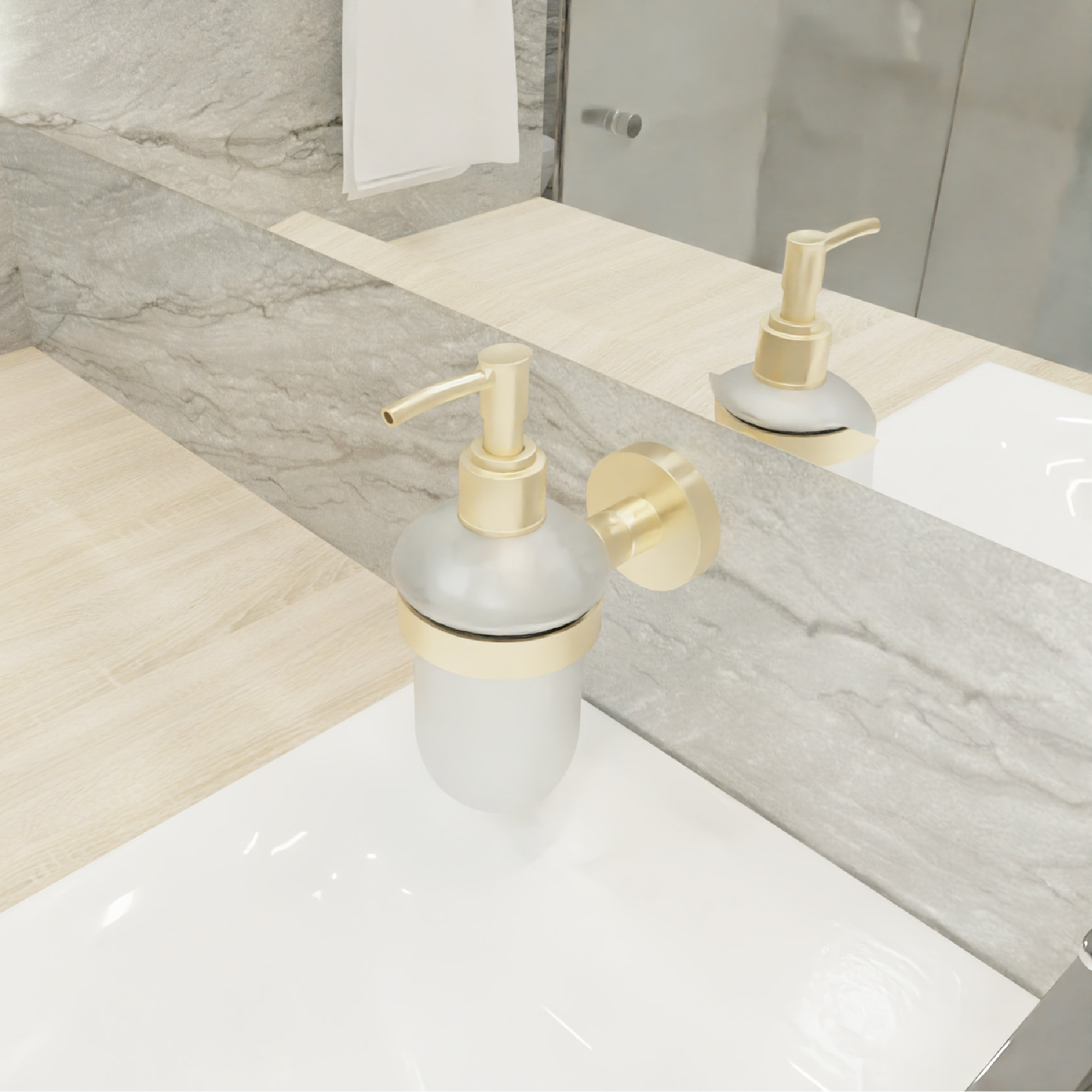 Дозатор жидкого мыла золото-сатин FIXSEN Comfort Gold FX-87012)