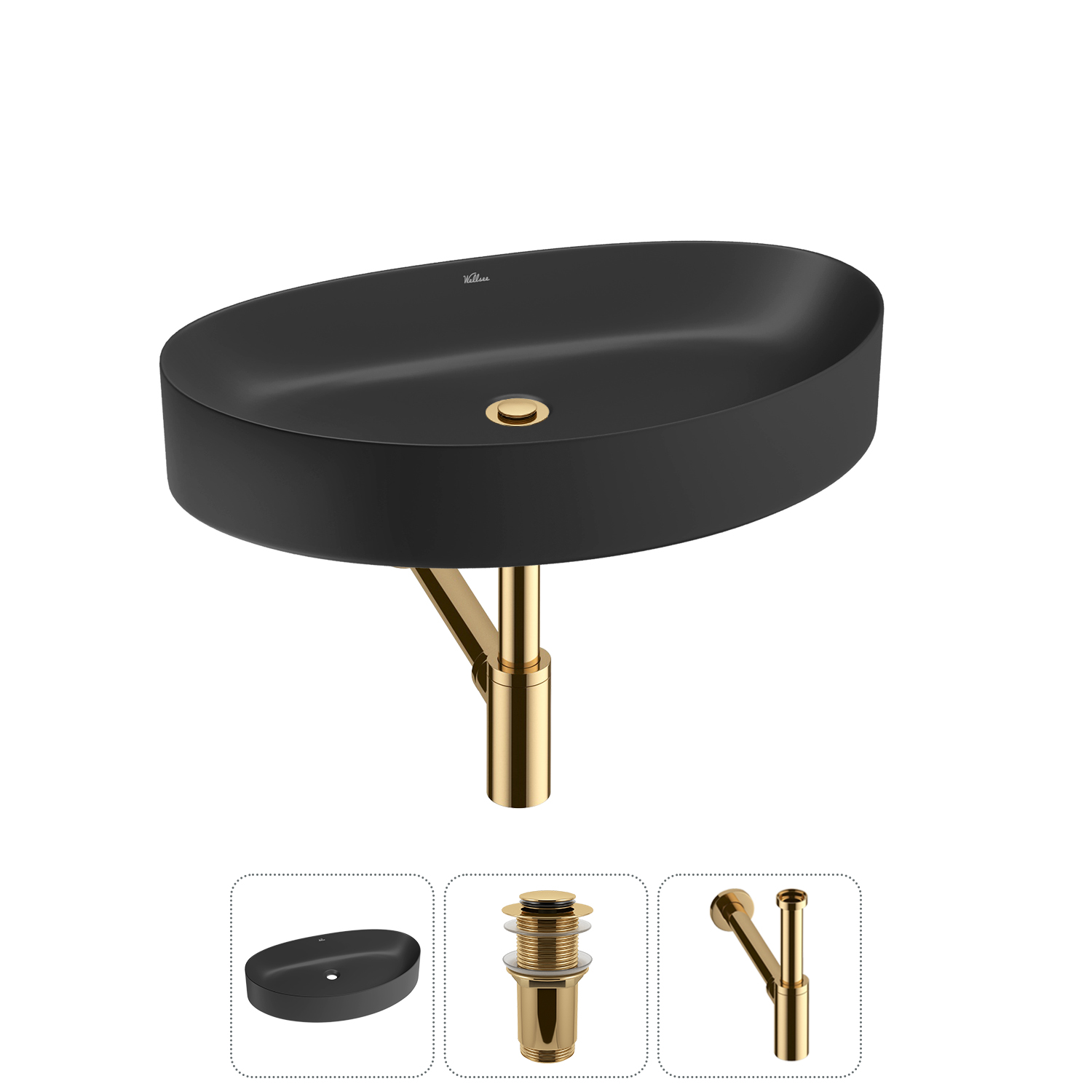 Накладная раковина для ванной комнаты Wellsee Belle Spa 2.0 20212626R в наборе 3 в 1: раковина матов