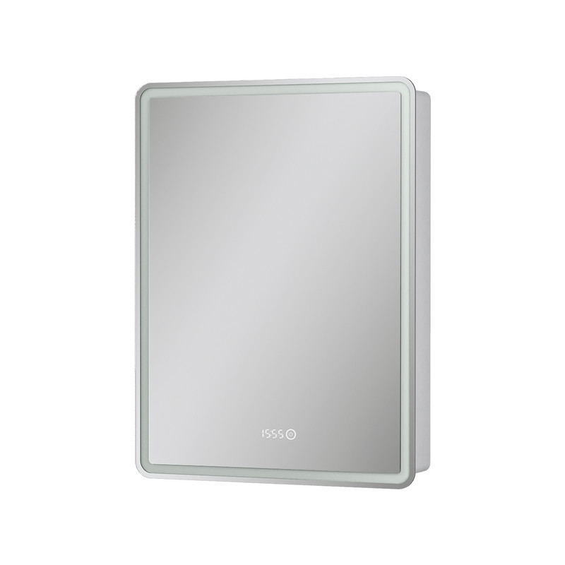 Зеркальный шкаф EQUIL Nice LED 60 с часами правый белый Зеркальный шкаф EQUIL Nice LED 60 с часами правый белый