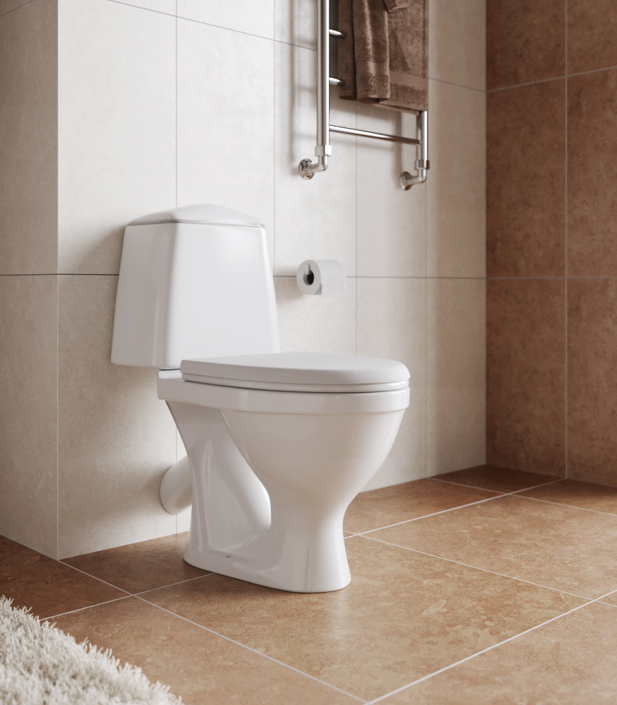 Унитаз-компакт "Соната" косой выпуск, 1 сорт, с кнопочной арматурой и сиденьем  SANTERI