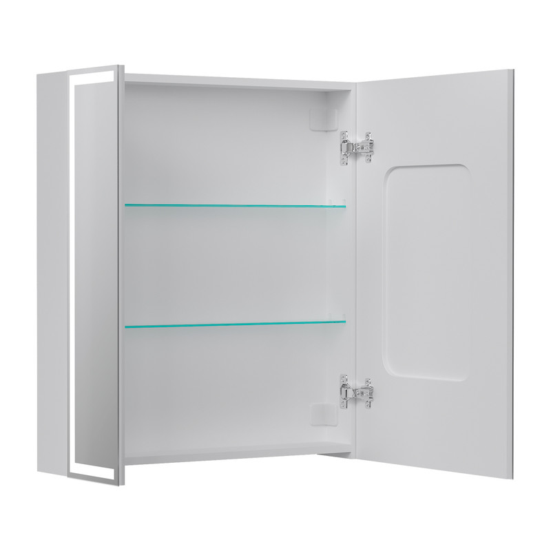 Зеркальный шкаф EQUIL Corner LED 70 с часами белый