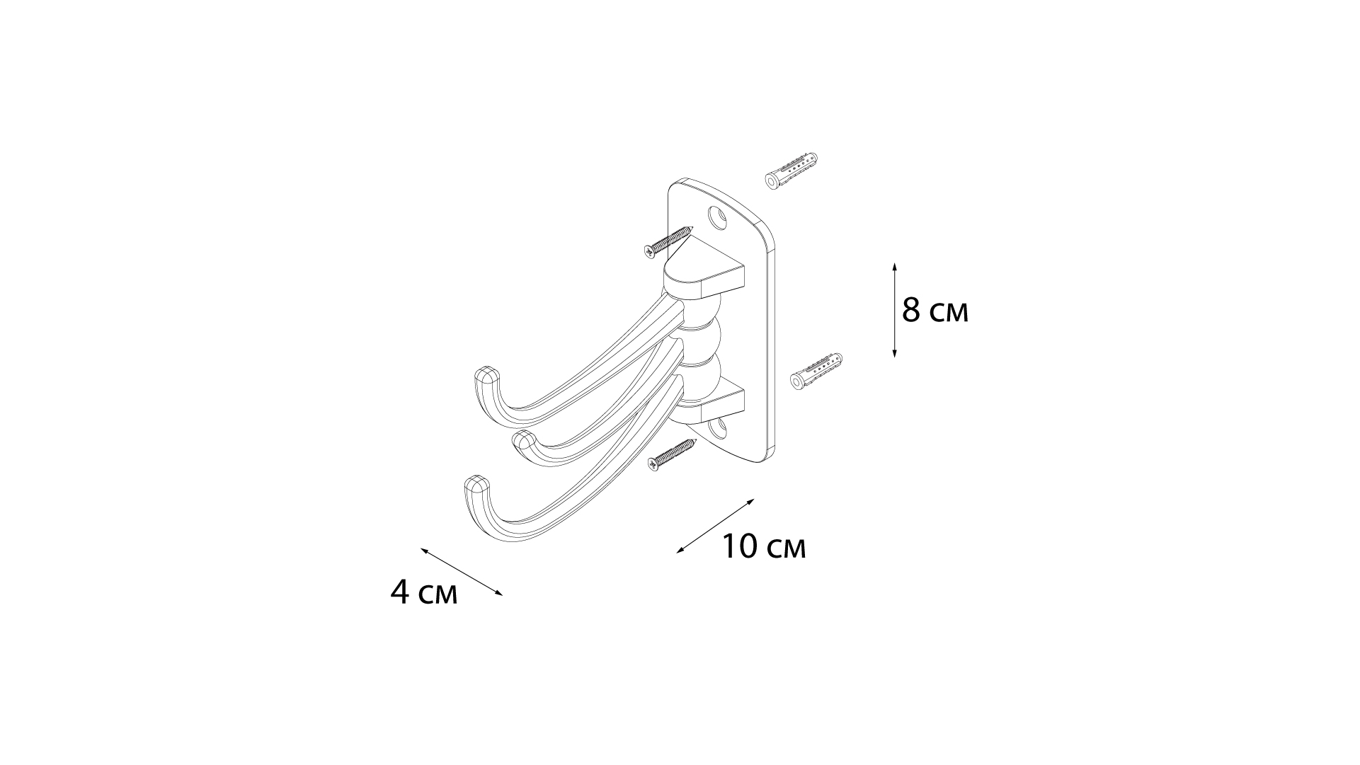 Крючок поворотный тройной FIXSEN (FX-505C) Крючок поворотный тройной FIXSEN (FX-505C)