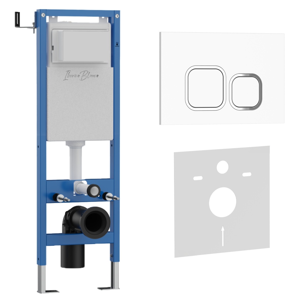 Комплект 2в1 IBERICA BLANCA инсталляция SILENCIO MINI, кнопка смыва ESTI-Q белый глянцевый (IB.001M.831) Комплект 2в1 IBERICA BLANCA инсталляция SILENCIO MINI, кнопка смыва ESTI-Q белый глянцевый (IB.001M.831)
