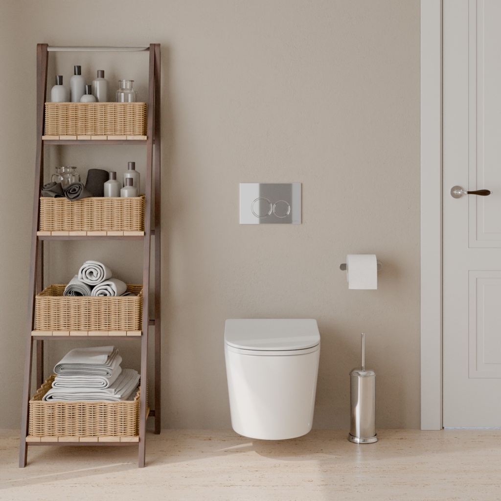 Комплект 3в1 IBERICA BLANCA инсталляция SILENCIO MINI (СИЛЕНСИО МИНИ), унитаз BURGOS ALTO (БУРГОС АЛЬТО) белый, кнопка смыва ESTI-O (ЭСТИ-О) хром глянцевый (IB.001M.BRA.234.823)