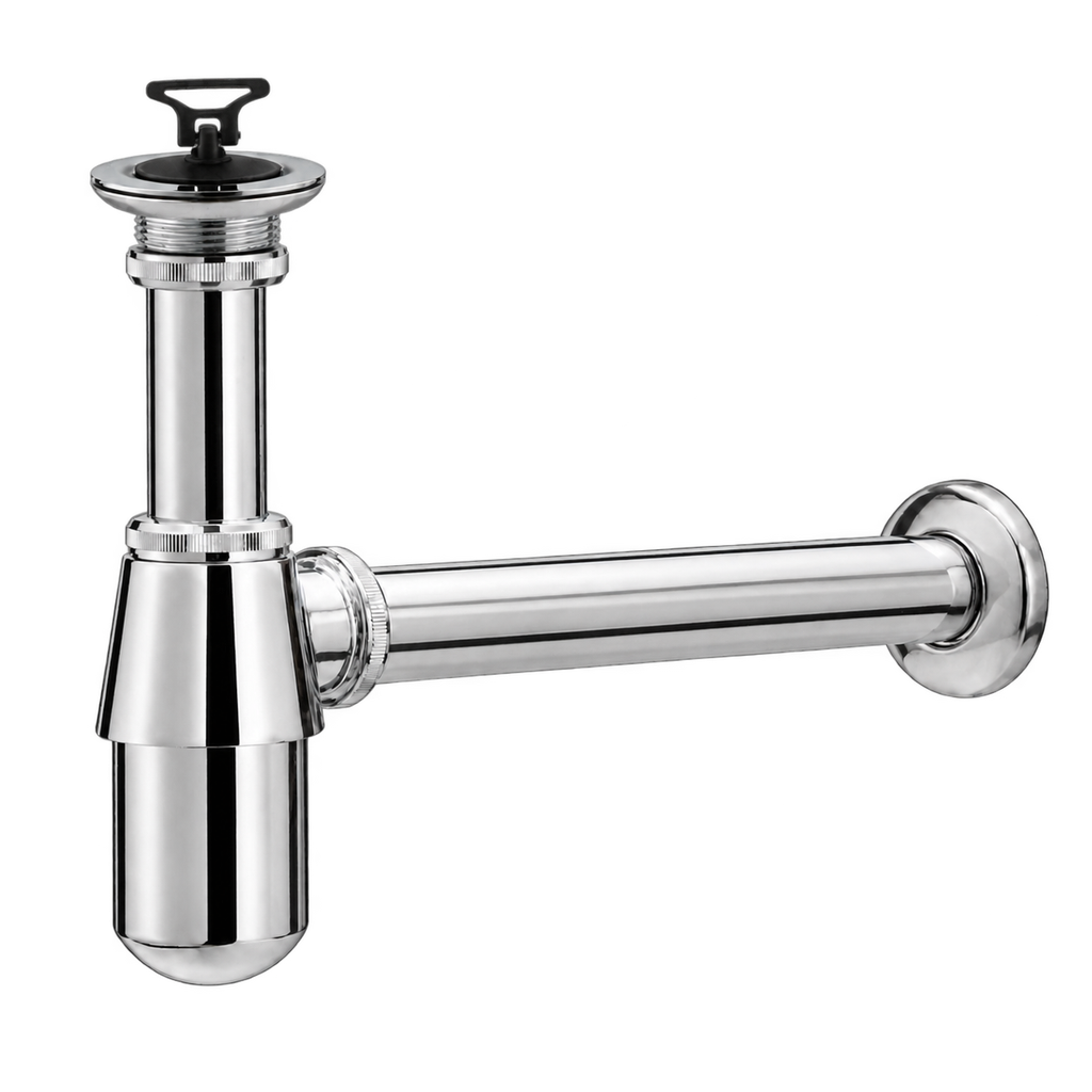 Сифон для раковины IBERICA BLANCA бутылочный 1 1/4"x32 латунь, с выпуском и пробкой, хром (IB.TP01) купить оптом и для комплектации объектов в компании «Лаваль».